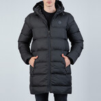 Chandler Longline Hooded Puffer Jacket // Black (XL)