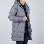 Milo Longline Hooded Puffer Jacket // Anthracite (XL)
