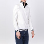 Dalton Striped Ends Half-Zip Sweater // Off-White (L)