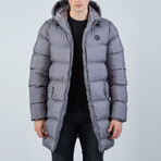 Milo Longline Hooded Puffer Jacket // Anthracite (L)