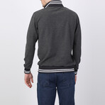 Frances Striped Ends Half-Zip Sweater // Anthracite (S)