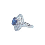 Platinum Diamond + Sapphire Ring // Ring Size: 6.75 // Pre-Owned