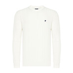 Yaris Round Neck Woven Pullover // Off-White (L)