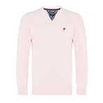 Quinn V-Neck Pullover Sweater // Light Pink (2XL)