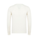 Frank V-Neck Pullover Sweater // Off-White (XL)