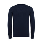 Benito V-Neck Pullover Sweater // Navy (M)