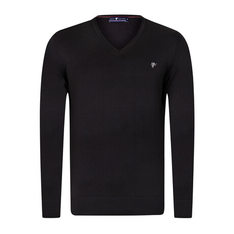 Harry V-Neck Pullover Sweater // Black (S)