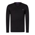 Harry V-Neck Pullover Sweater // Black (2XL)