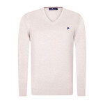 Oren V-Neck Pullover Sweater // Beige (M)
