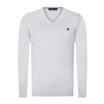 Logan V-Neck Pullover Sweater // Gray Melange (M)