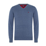 Griffen V-Neck Pullover Sweater // Denim Melange (2XL)
