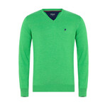 Danny V-Neck Pullover Sweater // Green (XL)