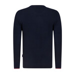 Slater Round Neck Pullover Sweater // Navy (XL)
