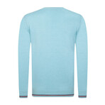Myles Round Neck Pullover Sweater // Aqua (XL)