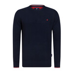 Slater Round Neck Pullover Sweater // Navy (S)
