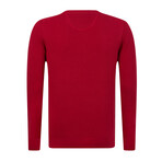 Max Round Neck Pullover Sweater // Red (S)