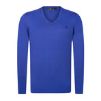 Keelen V-Neck Pullover Sweater // Royal Blue (L)