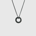 M.S Signature Pendant + Silver Bold Chain (19.7"L)