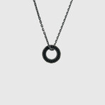 M.S Signature Pendant + Silver Bold Chain (19.7"L)