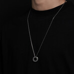 M.S Signature Pendant + Silver Bold Chain (19.7"L)