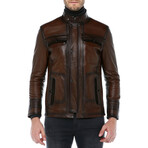 Zig Leather Jacket V2 // Camel (L)