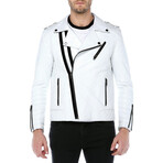 Zig Leather Jacket // White (XL)