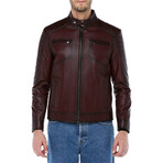 Zig Leather Jacket // Red (5XL)