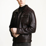 Zig Leather Jacket // Chestnut (XL)