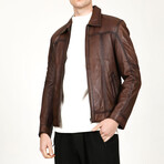 Vejetal Leather Jacket // Red (2XL)