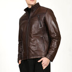 Zig Leather Jacket V7 // Camel (2XL)