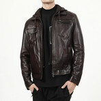 Zig Leather Jacket V2 // Chestnut (XL)