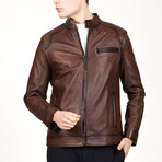 Zig Leather Jacket V5 // Camel (5XL)