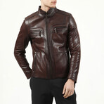 Jumbo Leather Jacket // Hazelnut (XS)