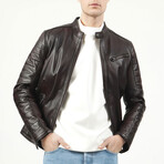 Zig Leather Jacket V3 // Chestnut (4XL)