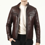 Jumbo Leather Jacket // Hazelnut (XS)