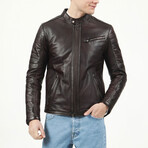 Zig Leather Jacket V3 // Chestnut (5XL)