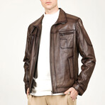 Zig Leather Jacket // Mink (L)