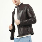 Zig Leather Jacket V3 // Chestnut (L)