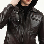 Zig Leather Jacket V2 // Chestnut (4XL)