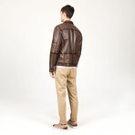 Zig Leather Jacket // Mink (3XL)