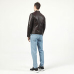 Zig Leather Jacket V3 // Chestnut (3XL)