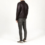 Zig Leather Jacket // Chestnut (XS)