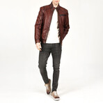 Vejetal Leather Jacket V2 // Red (4XL)