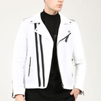 Zig Leather Jacket // White (XS)