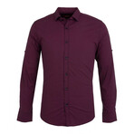 Grayson Long Sleeve Button Up Shirt // Dark Blue + Claret Red (3XL)