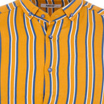 Alan Long Sleeve Button Up Shirt // Orange + Blue (S)