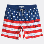 7" Swim Trunks // American Flag (S)