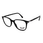 Men's Persol PO3202V 95 Square Optical Glasses // Black + Clear Demo Lenses