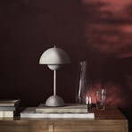 Flowerpot Portable LED Table Lamp // Gray + Beige