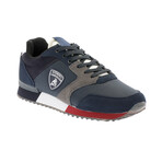 Cristian Lace-Up Tennis Shoes // Navy + Gray + Red (Euro: 41)
